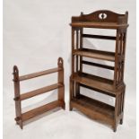Oak four-tier open bookcase and a small stained wood three-tier bookcase (2) Condition ReportThe