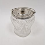 Late Victorian silver and cut glass biscuit barrel, Sheffield 1899, maker Dixon and Sons, the