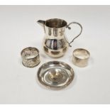 Silver baluster cream jug by Mappin & Webb, having S-scroll handle, 10cm high, 5ozt, two various