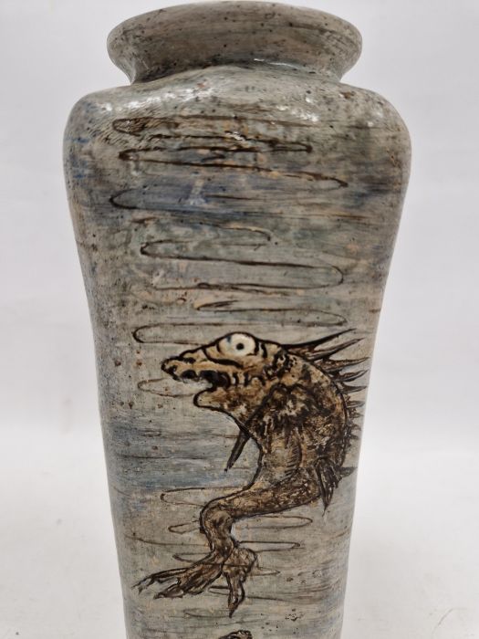 Martin Brothers stoneware aquatic vase of tapering square shouldered form, dated 1905, incised - Image 21 of 56