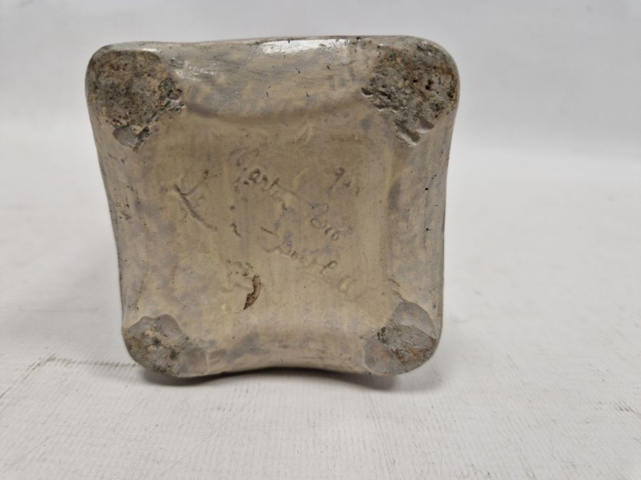 Martin Brothers stoneware aquatic vase of tapering square shouldered form, dated 1905, incised - Image 34 of 56