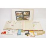 World stamps stockbook, stamp album, folder of postcards, etc (1 basket)