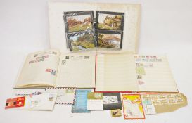 World stamps stockbook, stamp album, folder of postcards, etc (1 basket)