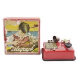 1950s German Geobra tinplate toy telegraph, boxed.