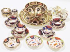 Royal Crown Derby Imari pattern teacup and saucer and assorted English porcelain miniatures