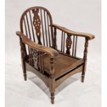 Mid twentieth century Windsor style chair, with a folding back and sliding seat mechanism 85cms