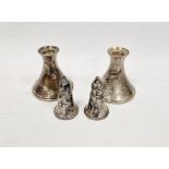 Pair of mid century white metal candlestick bases by Reed & Barton, the bases stamped Sterling H41