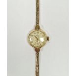 Vintage lady's 9ct gold Smith's deluxe wristwatch, the circular dial with gilt Arabic numerals