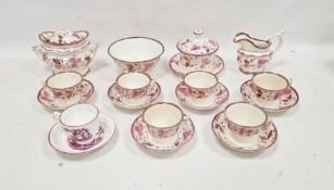 Quantity of pink lustreware china