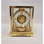Jaeger-LeCoultre 'Atmos' mantel clock in five-glass gilt brass case, engraved 'A token of sincere