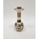 Japanese Satsuma Meiji period (1868-1912) bottle-shaped candlestick-vase, six character signature in