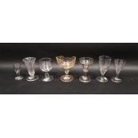 Group of of drinking and sweetmeat glasses, 18th/19th century, including: a sweetmeat glass engraved