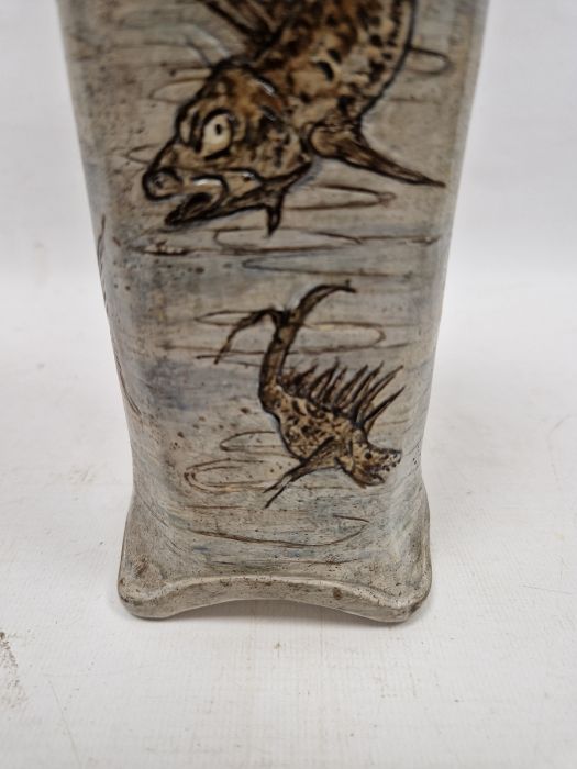 Martin Brothers stoneware aquatic vase of tapering square shouldered form, dated 1905, incised - Image 27 of 56