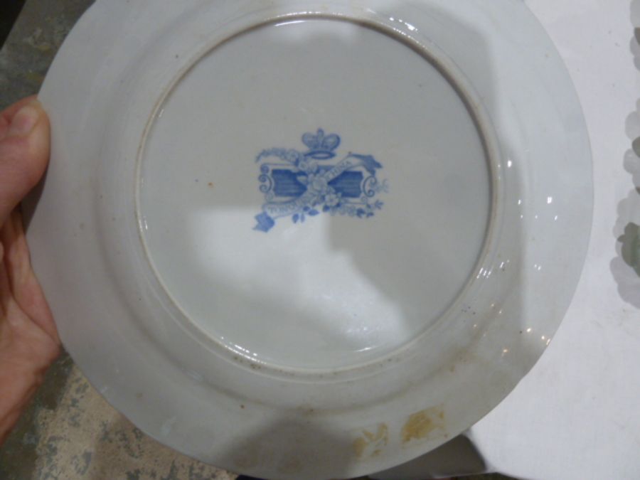 Staffordshire printed blue and white pearlware desk set and cover, circa 1820, together with various - Image 37 of 40