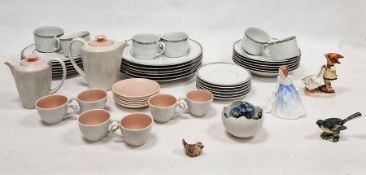 Mid-century Poole Pottery pink and grey ground part coffee-service, a Royal Doulton Platinum pattern