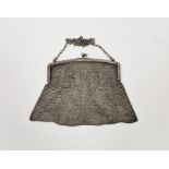 Art Deco silver chain mail mesh evening bag, the silver hinge hallmarked for Birmingham 1920,