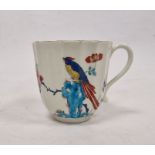 Worcester kakiemon Sir Joshua Reynolds pattern fluted coffee-cup, circa 1770, blue fret seal mark,