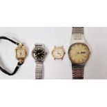 Vintage 9ct gold cased lady's Smith's cocktail wristwatch, the square dial with alternating baton