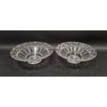 Pair of Stuart & Sons flared cylindrical bowls by Ludwig Kny, circa 1930s, each with etched marks,