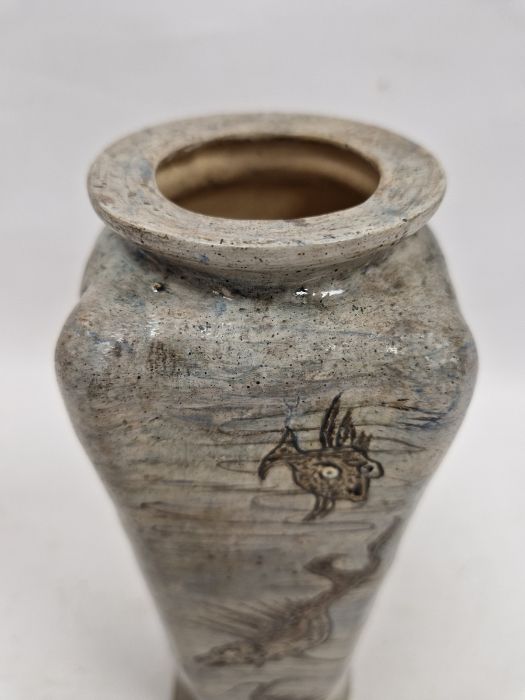 Martin Brothers stoneware aquatic vase of tapering square shouldered form, dated 1905, incised - Image 24 of 56