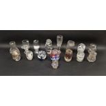 Group of 20th century Art Glass, with various opaque and coloured inclusions, thick-walled and