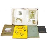 Victorian scrapbook with greetings cards, humorous cards, cut-outs, etc and three other volumes