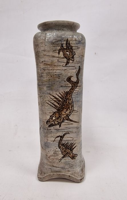 Martin Brothers stoneware aquatic vase of tapering square shouldered form, dated 1905, incised - Image 2 of 56
