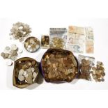 Large quantity of various coins (1 tin)