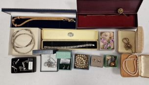 Quantity Bentley & Brooks costume jewellery items, silver-coloured bangles and other costume