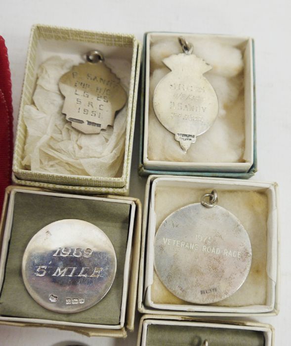 Collection of silver, silver gilt and enamel cycling medals, 1940's/50's and later (1 box) - Image 5 of 6