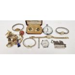 Ladies 9ct cased Avian wristwatch, on expanding strap, together with a gentlemans Timex, Smiths