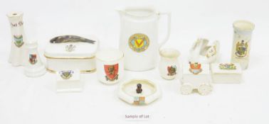 Large collection of crested china, including W.H. Goss, A&S Arcadian, Grafton, and others,