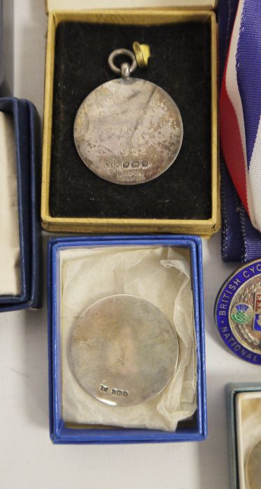 Collection of silver, silver gilt and enamel cycling medals, 1940's/50's and later (1 box) - Image 3 of 6