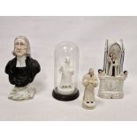 Group of 19th century Staffordshire pottery and porcelain figures of Reverend John Wesley,