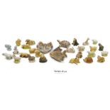 Collection of Wade Whimsies, including: birds, giraffes and exotic animals, fish and cat dishes,