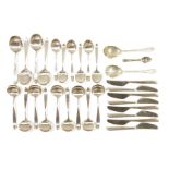 Quantity of 20th century stainless steel cutlery by Lauffer of Norway and other silver plated
