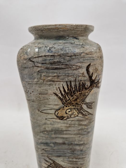 Martin Brothers stoneware aquatic vase of tapering square shouldered form, dated 1905, incised - Image 8 of 56