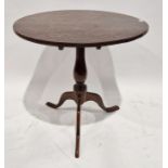 19th century mahogany tripod table , 71 cms h. 76 cms diameter