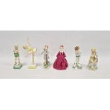 Six Royal Doulton figures of children, comprising 'Thursdays Child', 'Fridays Child' and 'Tuesdays