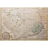 Robert Morden  Coloured engraving  Map of Gloucestershire  Emmanuel Bowen "Leicester and Rutland