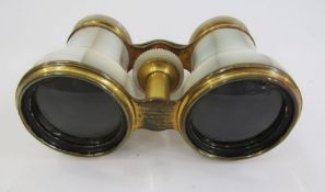Pair of early 20th century mother-of-pearl and gilt metal opera glasses by "Gebrs P.H. Caminada",