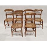 Set of six late 19th century beech framed, bar back cane-seated chairs (6)