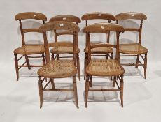 Set of six late 19th century beech framed, bar back cane-seated chairs (6)