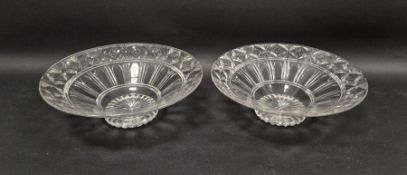 Pair of Stuart & Sons flared cylindrical bowls by Ludwig Kny, circa 1930s, each with etched marks,