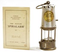 Eccles Protector Lamp and Lighting Company Limited type 6RS miner's lamp, brass-mounted, with gilt