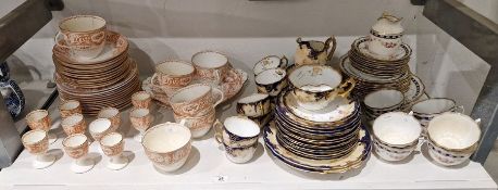 Assorted 19th century part tea and dinner services, including a breakfast service by Hill Pottery,