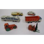 Dinky playworn diecast model cars to include Dinky Supertoys Leyland tipper, Leyland octopus, 952