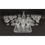 Quantity of Waterford diamond pattern cut glass to include, a set of six champagne saucers, set of