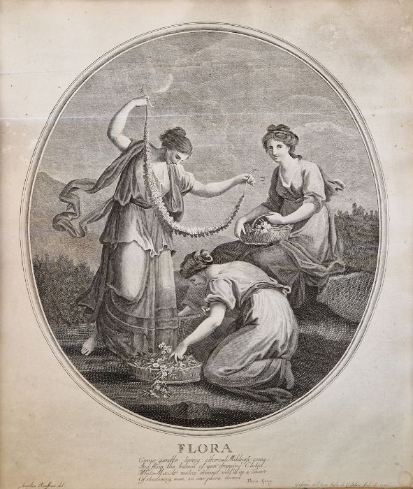 After Bartolozzi by John Boydell Stipple engraving  "Venus Attired by the Graces", 17cm x 21cm