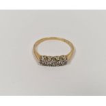 9ct gold and diamond dress ring set four small diamonds in illusion setting Condition ReportThe